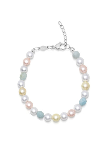 Nialaya Women's Beaded Bracelet Women's Pearl Bracelet with Faceted Amazonite